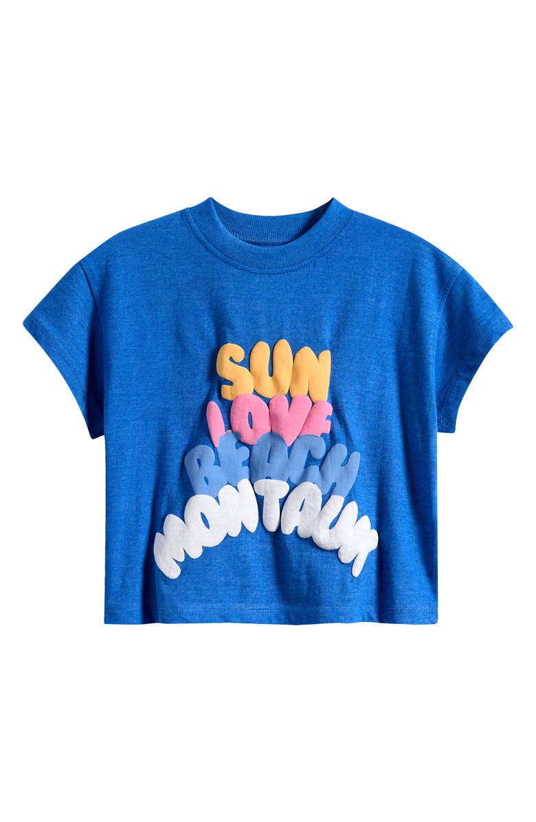 Vintage Havana Kids' Sun Montauk Crop Graphic T-Shirt, Main, color, Strong Blue