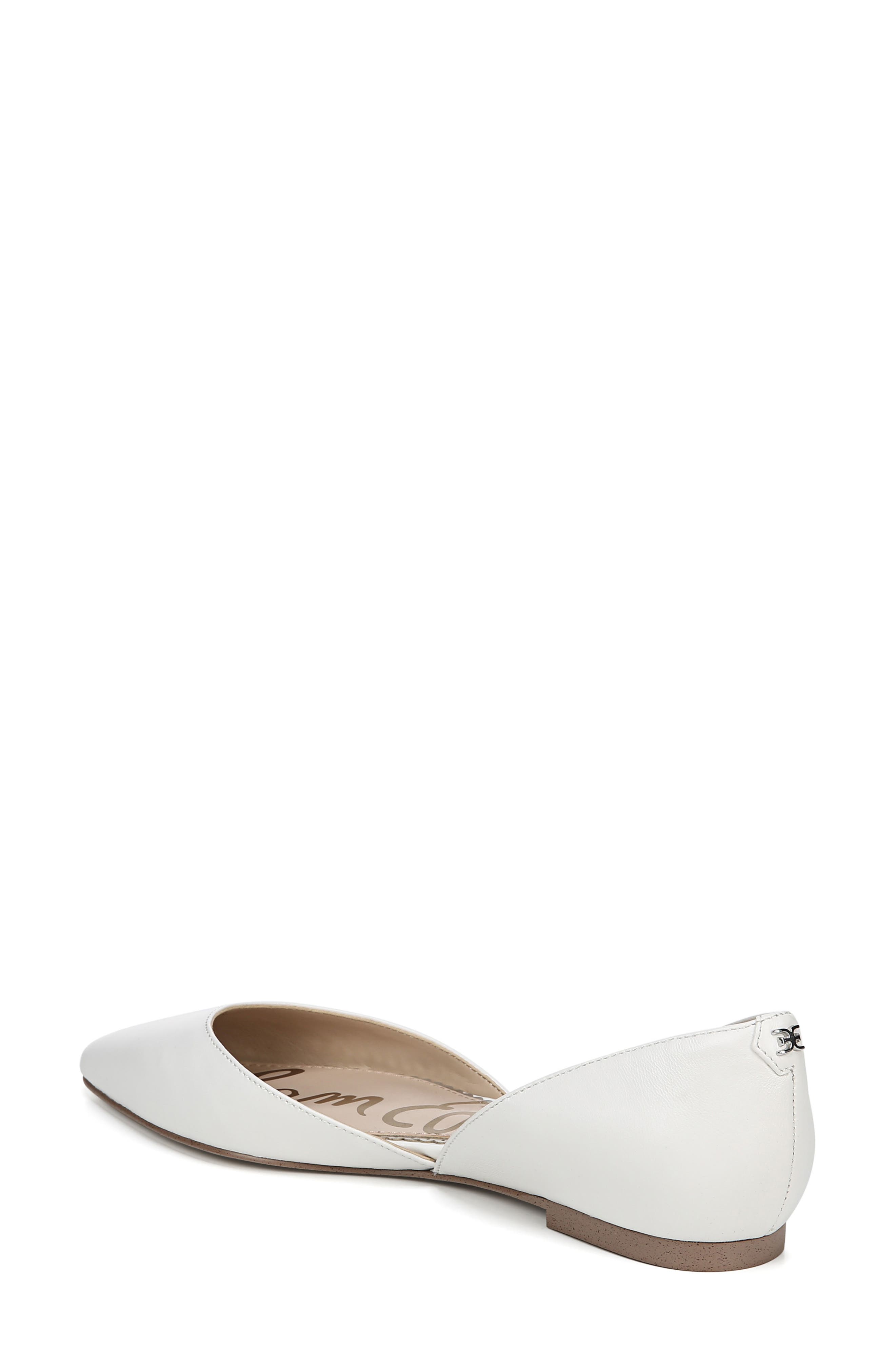 Rodney Pointy Toe d'Orsay Flat, Alternate, color, BRIGHT WHITE NAPPA LEATHER