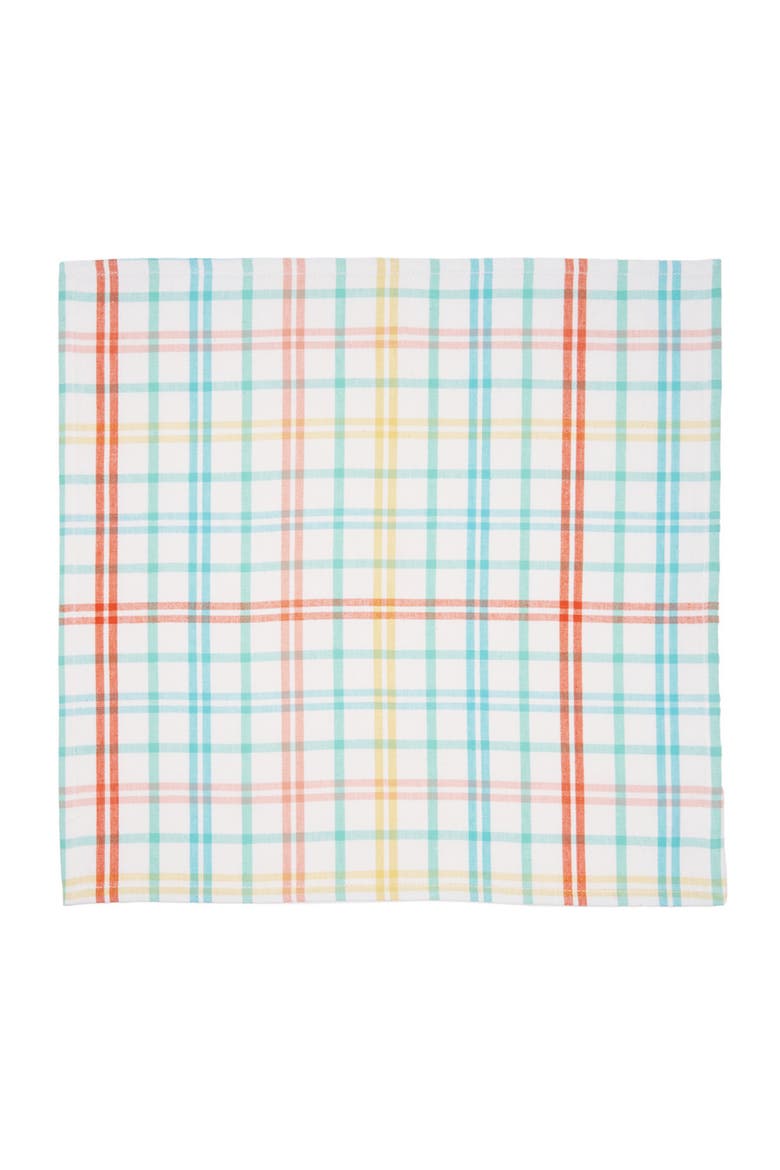 Easter Bunny Trail Plaid Cloth Napkin Springs Set of 6, Main, color, Blue