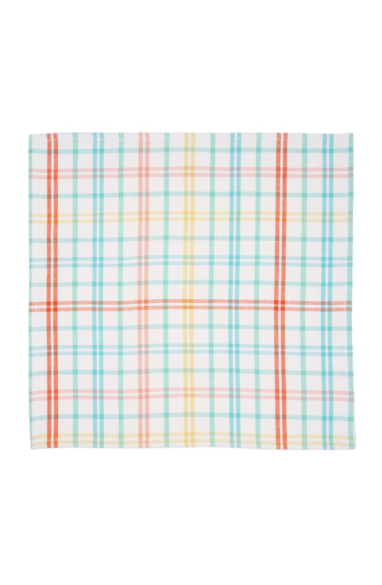 C&F Home Easter Bunny Trail Plaid Cloth Napkin Springs Set of 6, Main, color, Blue