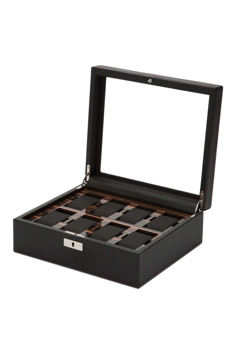 Roadster 8-Piece Watch Box, Alternate, color, BLACK