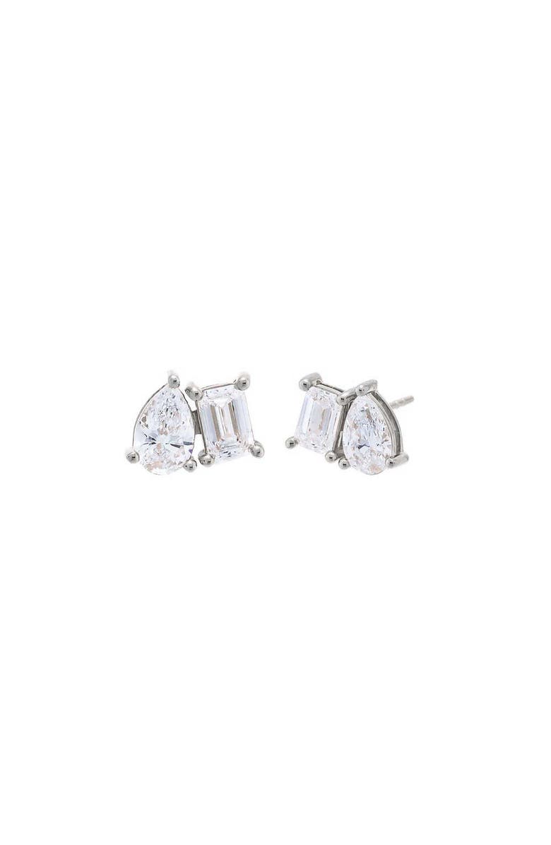 BY ADINA EDEN Lab Grown Diamond Emerald X Pear Stud Earring 14K, Main, color, 