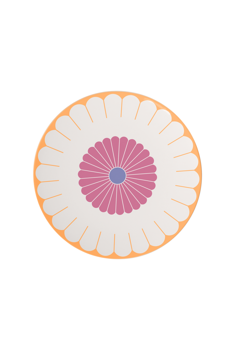 Fleur Couleur Large Round Serving Platter, Main, color, Pink