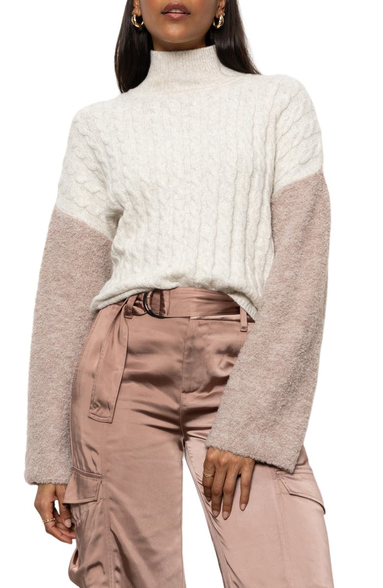 Sanctuary Mixed Media Sweater, Main, color,