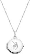 Tiny Blessings Sterling Silver Round Locket & Engraved Initial 14-16" Necklace