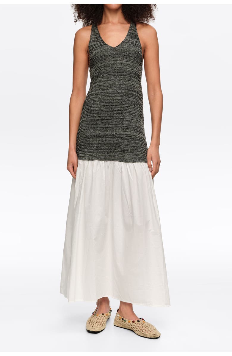 Bimba y Lola Two-Material Knit Dress, Main, color, White