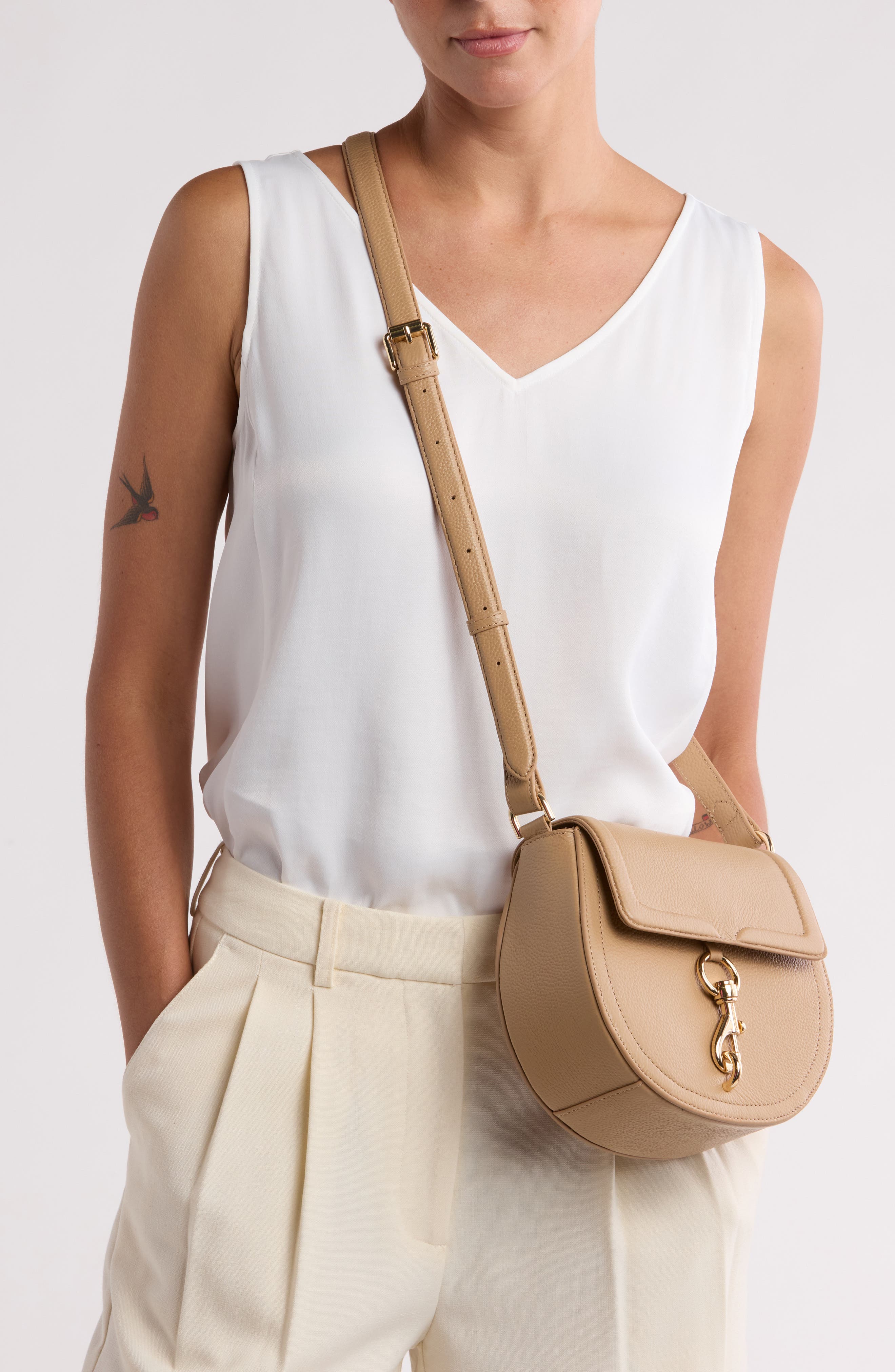 Rebecca Minkoff Megan Saddle Bag, Alternate, color, Driftwood