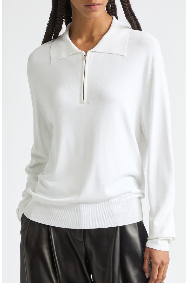 Half Zip Polo Sweater, Alternate, color, WHITE