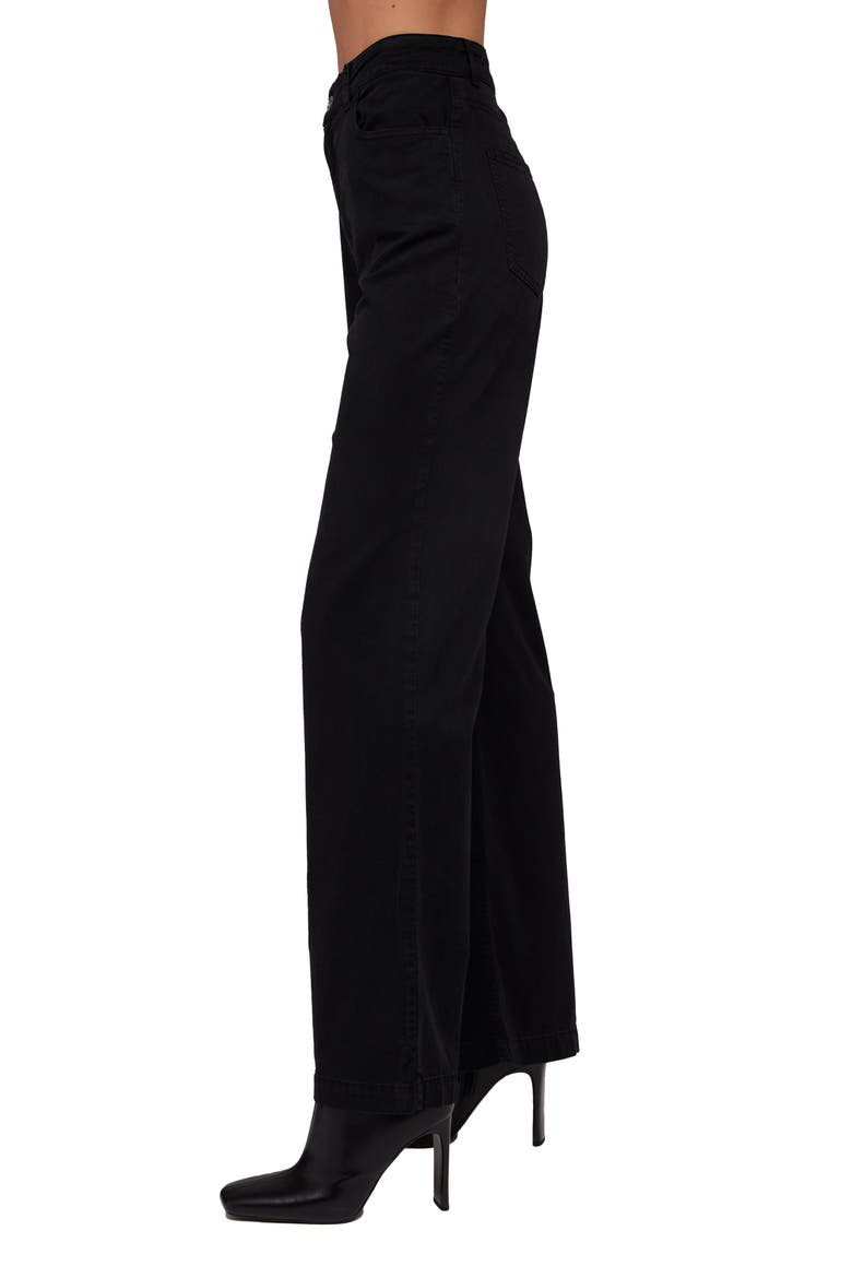Harlow '70s High Waist Flare Jeans, Alternate, color, BLACK
