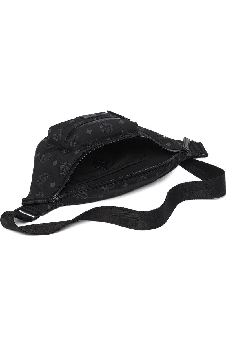 MCM Fursten Belt Bag in Monogram Nylon, Alternate, color, Black