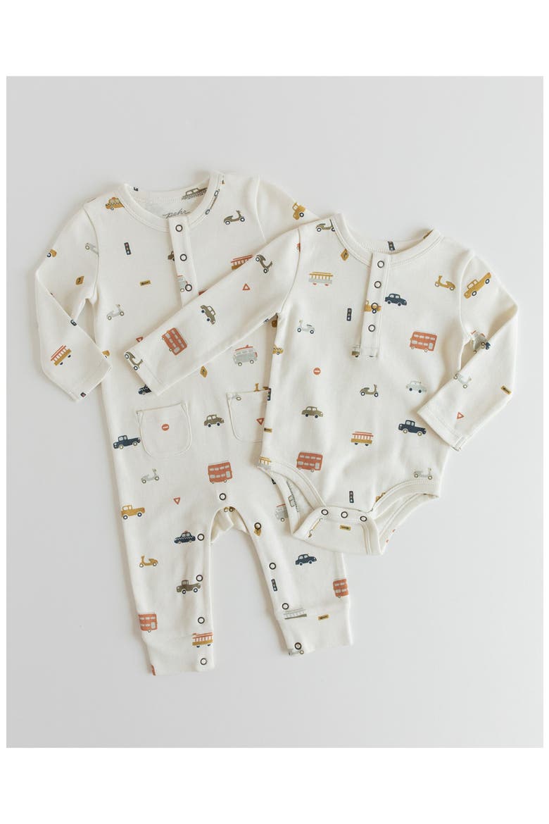 Henley Organic Cotton Bodysuit, Alternate, color, RUSH HOUR