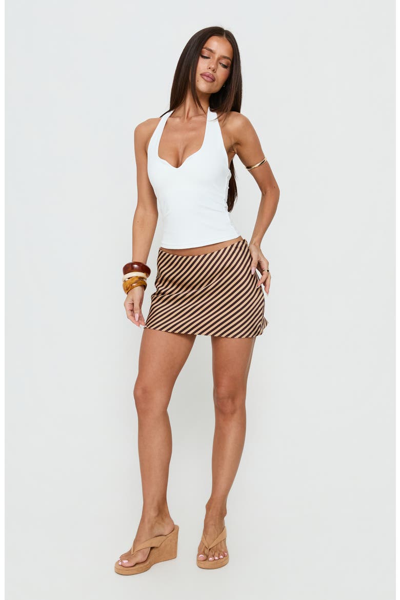 Eliena Striped Miniskirt, Alternate, color, BEIGE MULTI