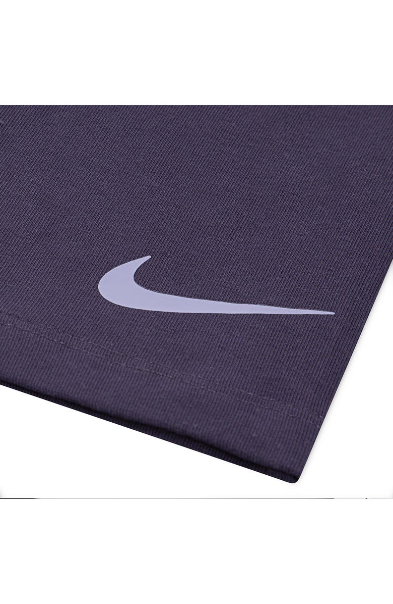 Nike Pop Logo T-Shirt & Flared Leggings, Alternate, color, Dark Raisin