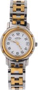 Pre-Owned Hermes Clipper Quartz Watch Stainless Steel with Plated Metal 24
