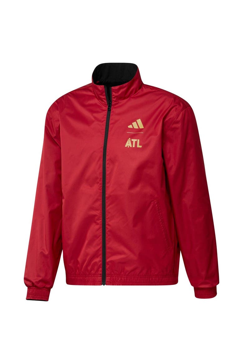 Men's adidas Black/Red Atlanta United FC 2023 On-Field Anthem Full-Zip Reversible Team Jacket, Alternate, color, Black