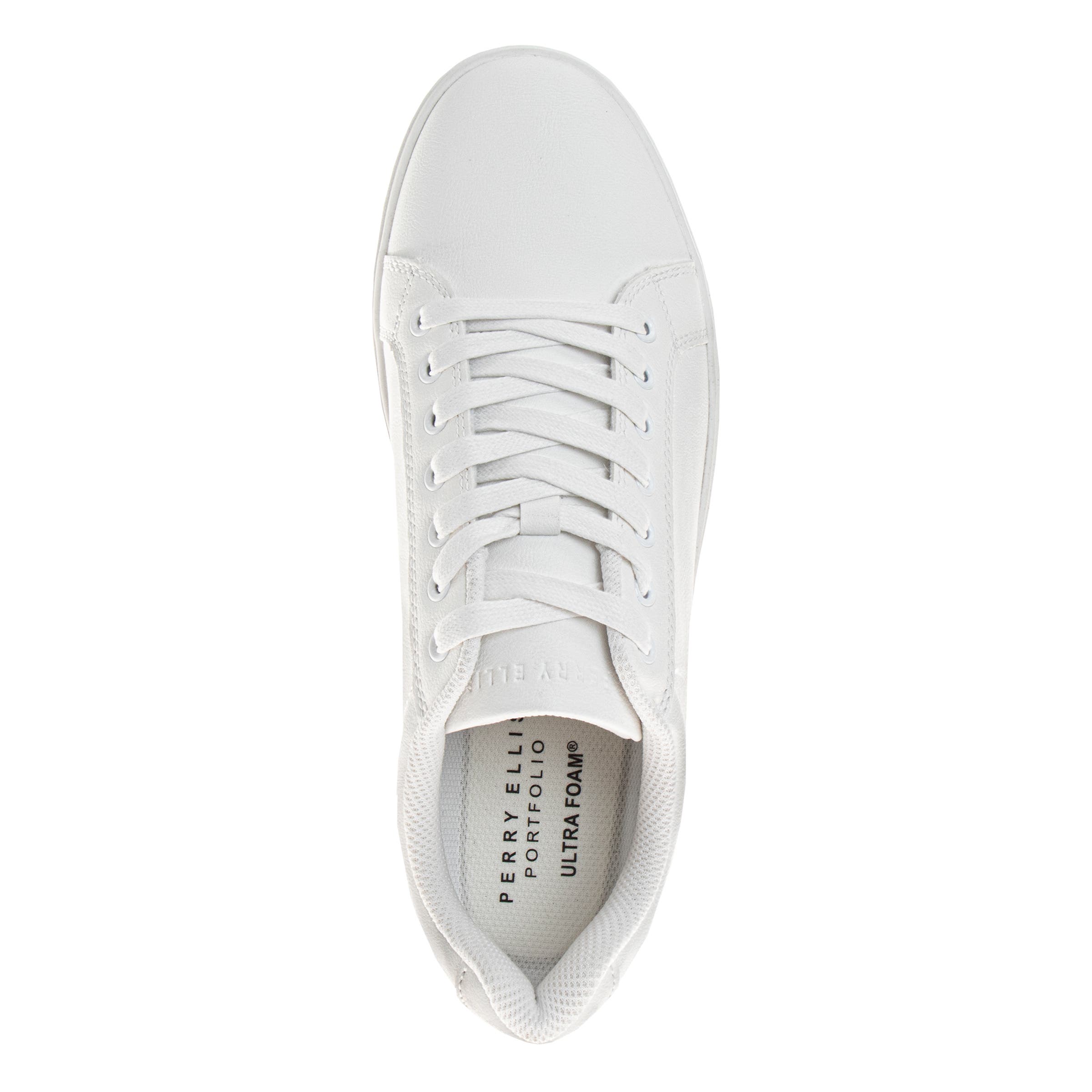 Perry Ellis Boys' Portfolio Sneakers Lightweight Ultra-Foam Sole Non-Slip Sole All-Day Comfort., Alternate, color, White