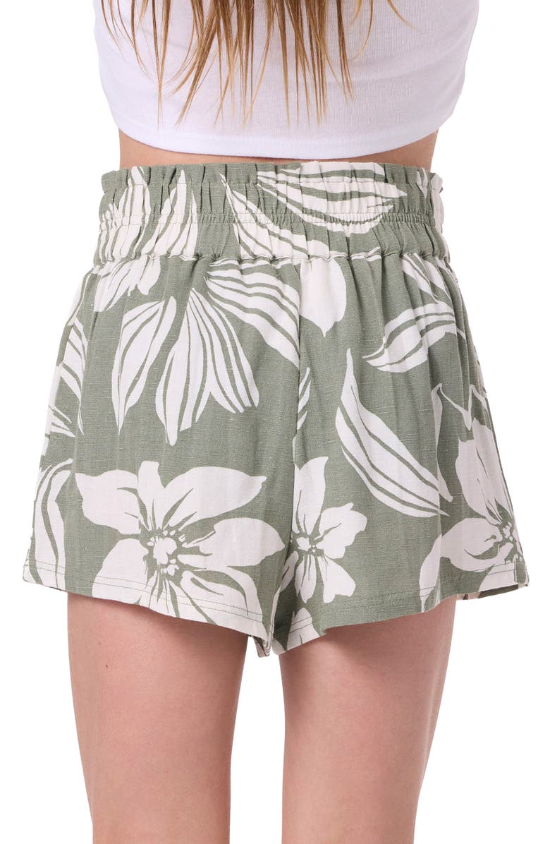 O'Neill Kids' Gabi Floral Smocked Waist Shorts, Alternate, color, Sea Spray