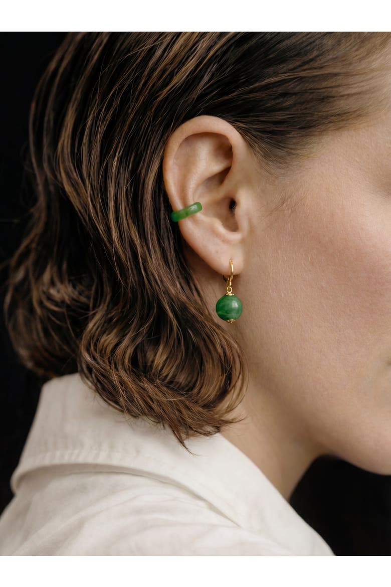 Nadene Jade Drop Earrings, Alternate, color, Green