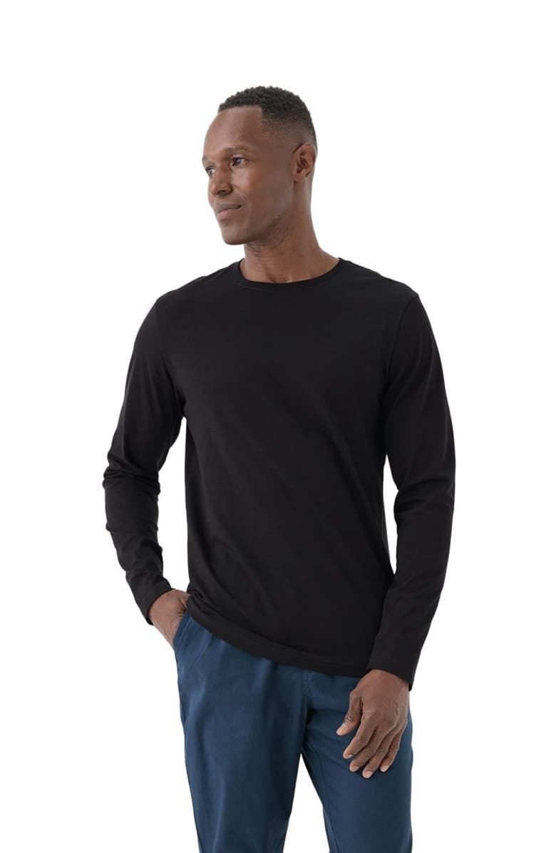 Pact Organic Softspun Long Sleeve Tee, Alternate, color, Black