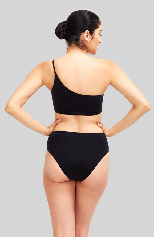 Sauipe Serena One Shoulder Bikini Top In Black