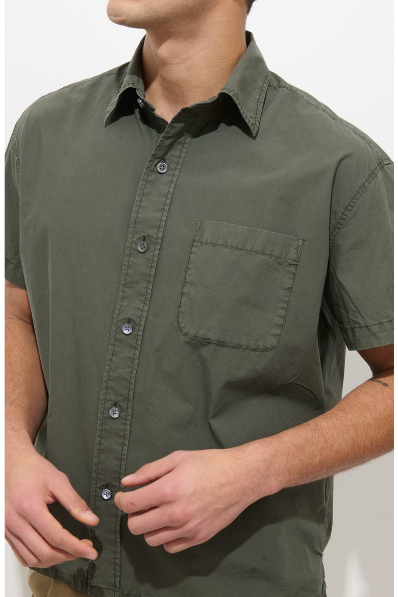 Franklin Short Sleeve Cotton Poplin Button-Up Shirt, Alternate, color, FLIGHT GREEN