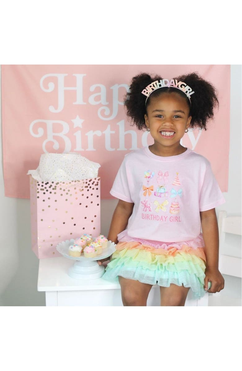 Sweet Wink Birthday Girl Cutie Short Sleeve T-Shirt, Alternate, color, Ballet Pink