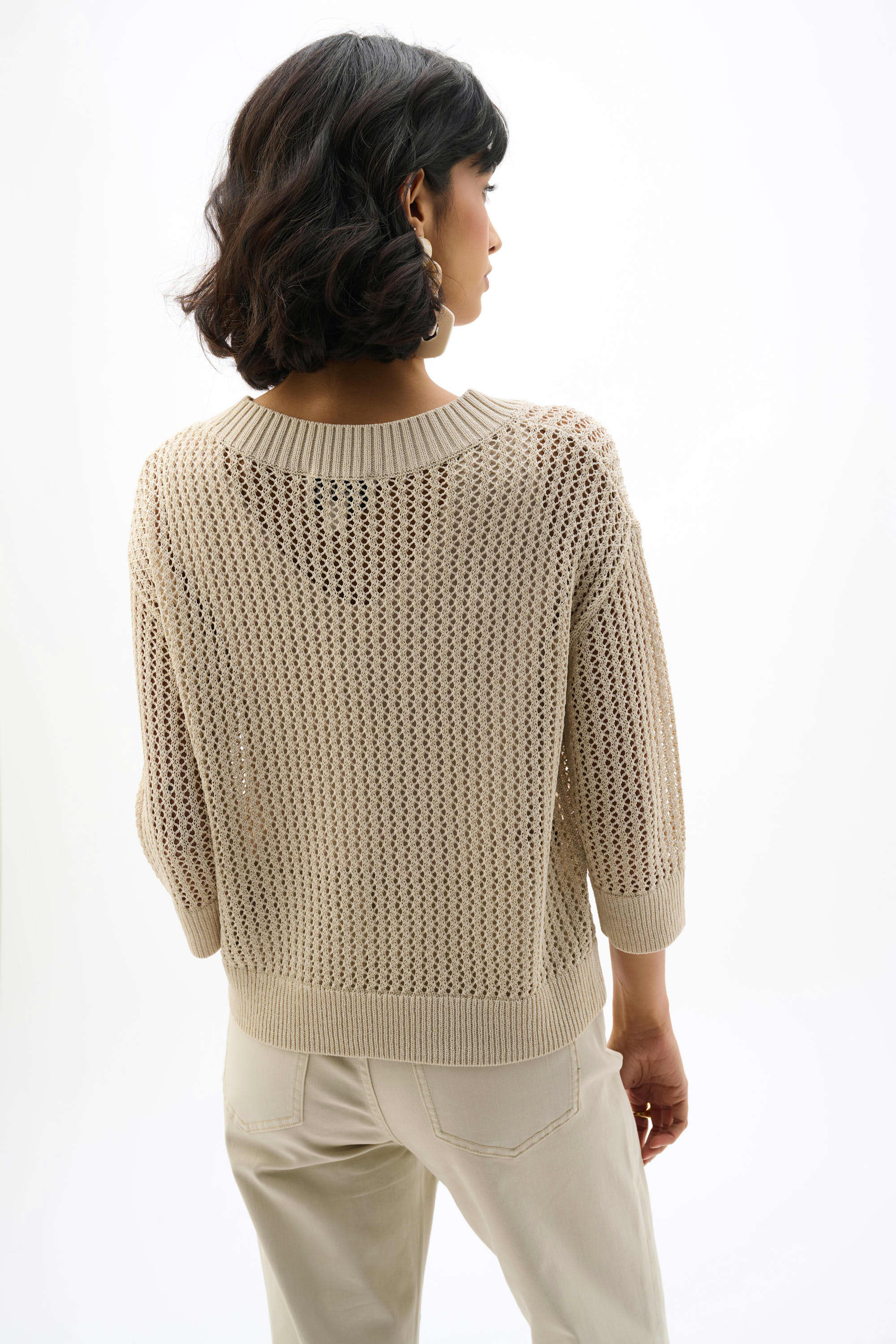 Acrylic Blend Open Stitch Sweater - image 4