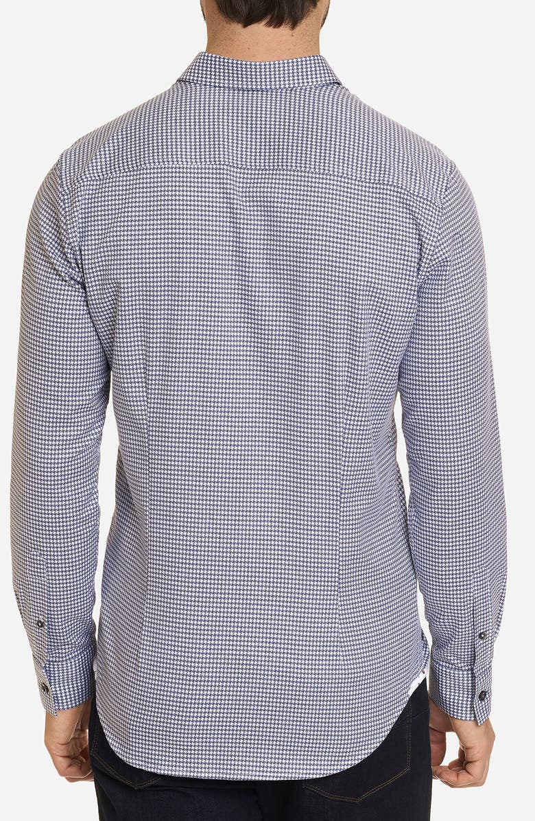 Robert Graham Everett Trim Fit Houndstooth Button-Up Shirt, Alternate, color, 