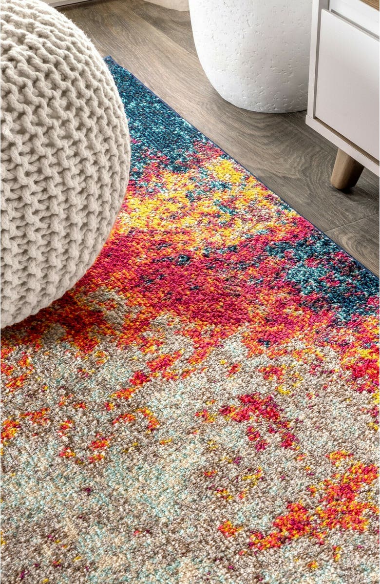 JONATHAN Y Contemporary POP Modern Abstract Area Rug, Alternate, color, Cream/Blue