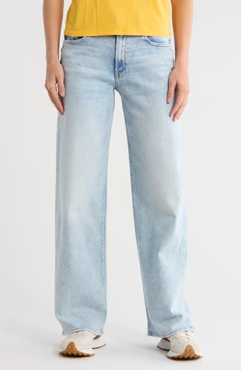 Mother The Spinner Wide Leg Jeans In Blue