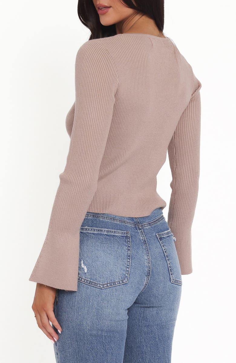 Petal & Pup Rosienna Keyhole Cutout Rib Sweater, Alternate, color, Taupe