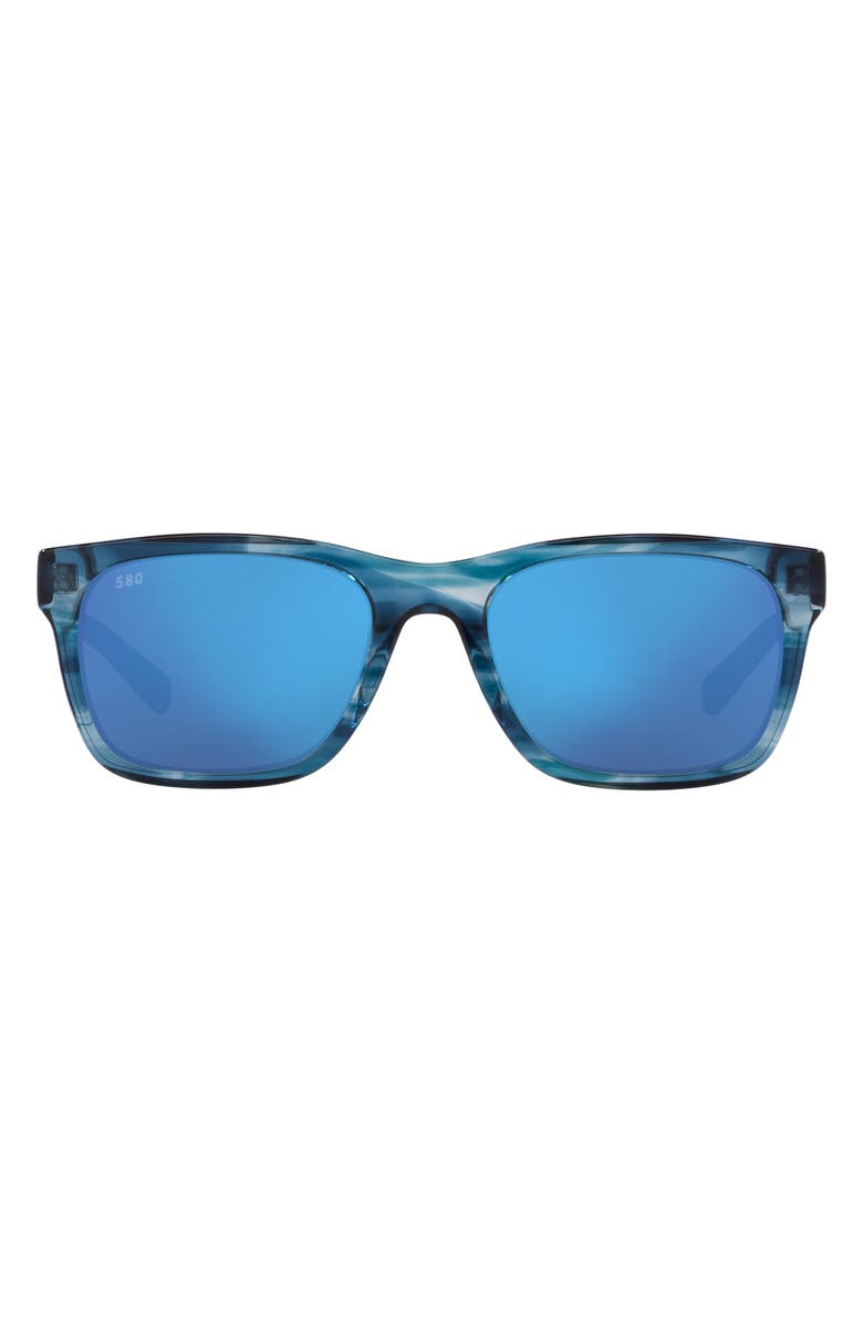 Costa Del Mar Tybee 55mm Mirrored Polarized Rectangle Sunglasses, Main, color,