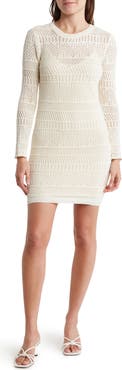 rag & bone Renee Long Sleeve Crochet Minidress