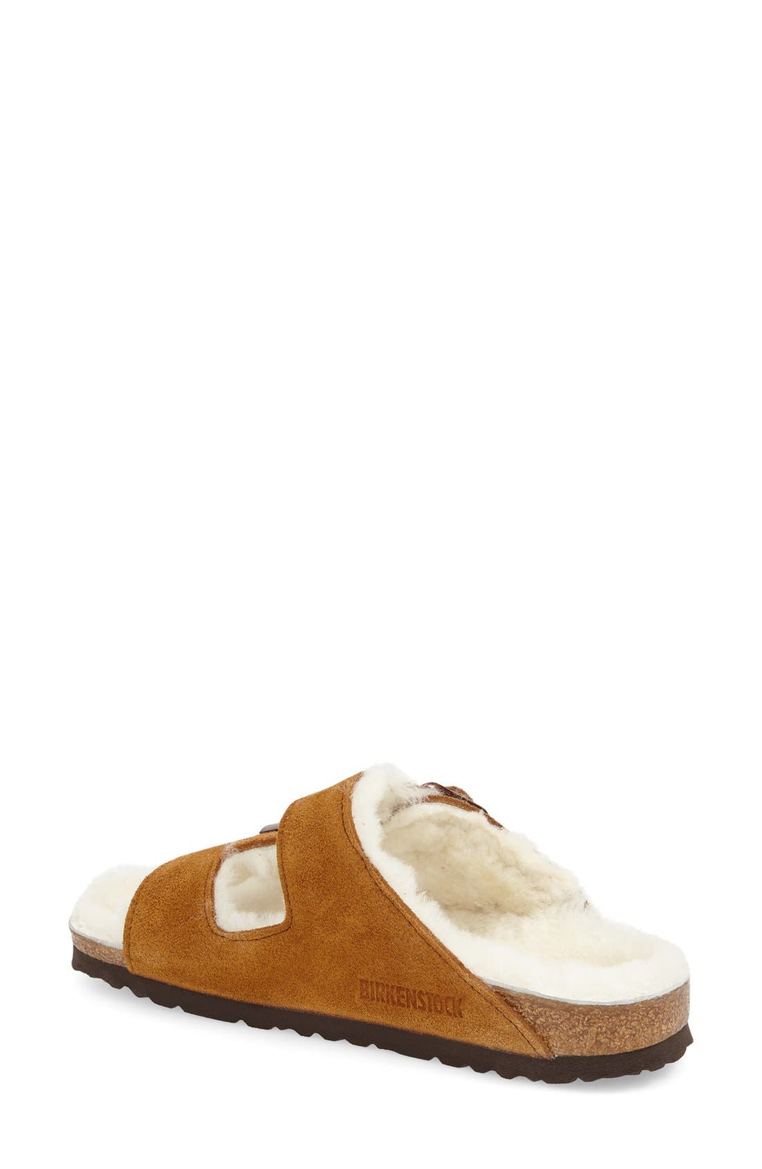 Arizona Genuine Shearling Lined Slide Sandal, Alternate, color, MINK SUEDE