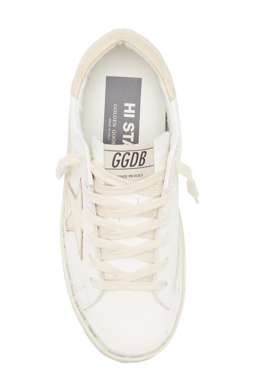 Golden Goose Hi Star Platform Sneaker In White/platinum/beige