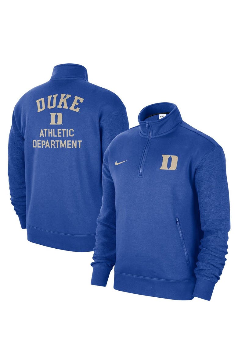 Nike Men's Nike Royal Duke Blue Devils Campus Athletic Department Quarter-Zip Sweatshirt, Main, color, Royal
