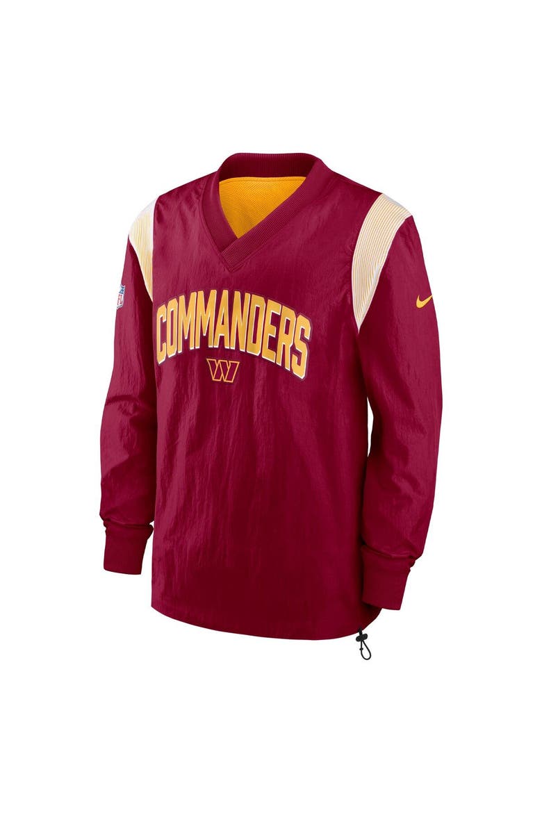 Men's Nike Burgundy Washington Commanders Sideline Athletic Stack V-Neck Pullover Windshirt Jacket, Alternate, color, Burgundy