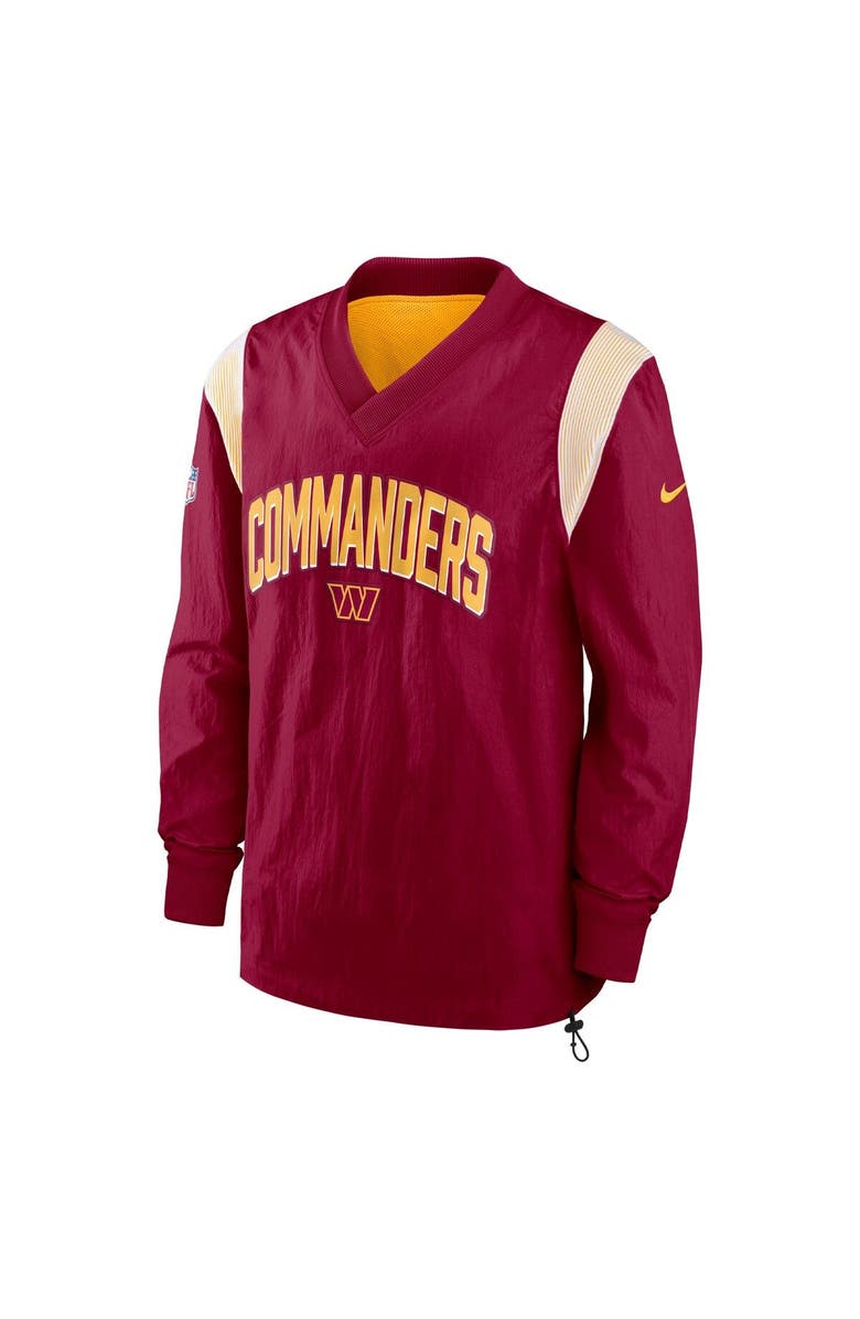 Nike Men's Nike Burgundy Washington Commanders Sideline Athletic Stack V-Neck Pullover Windshirt Jacket, Alternate, color, Burgundy
