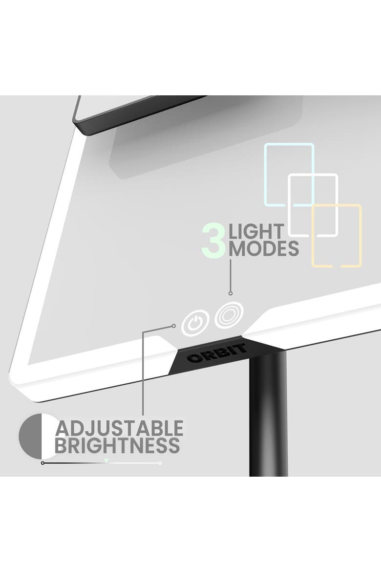 ORBIT Mirror | LED Lighted Vanity Makeup Mirror with 7X Magnification, Alternate, color, Phantom Black