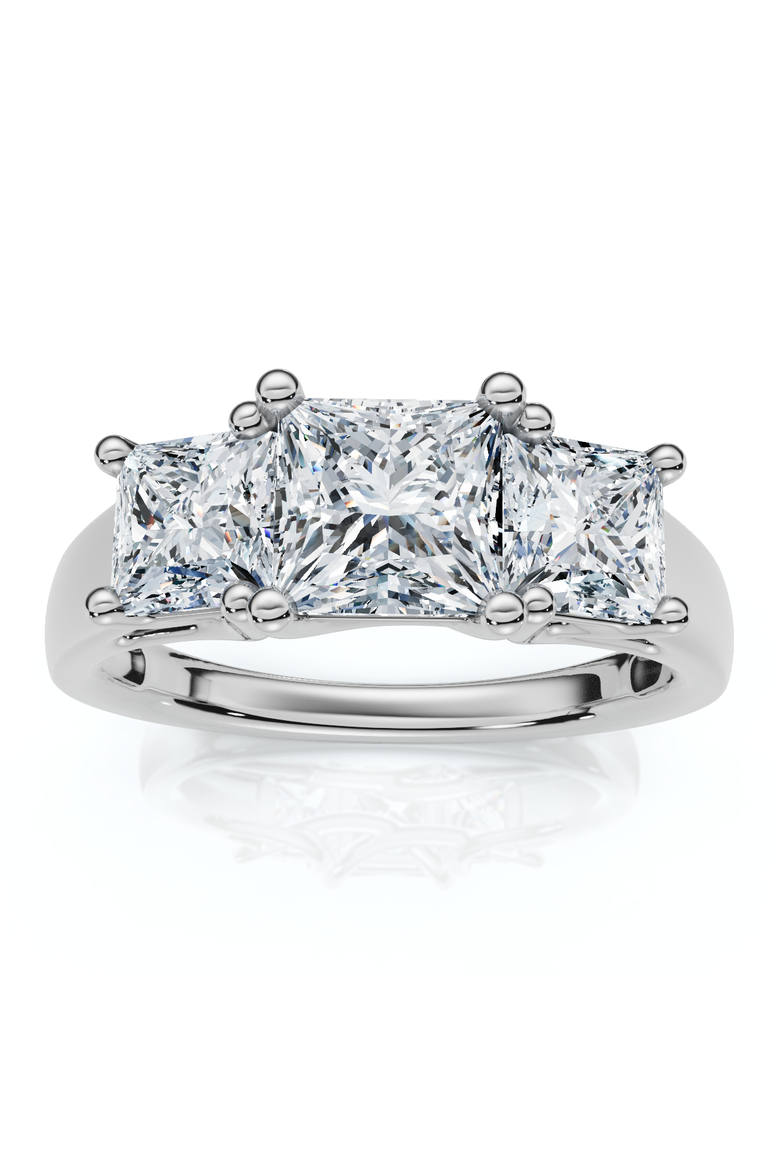 2Ct Princess Cut Diamond Engagement Ring 14k Gold Lab Grown, Main, color, 14k White Gold