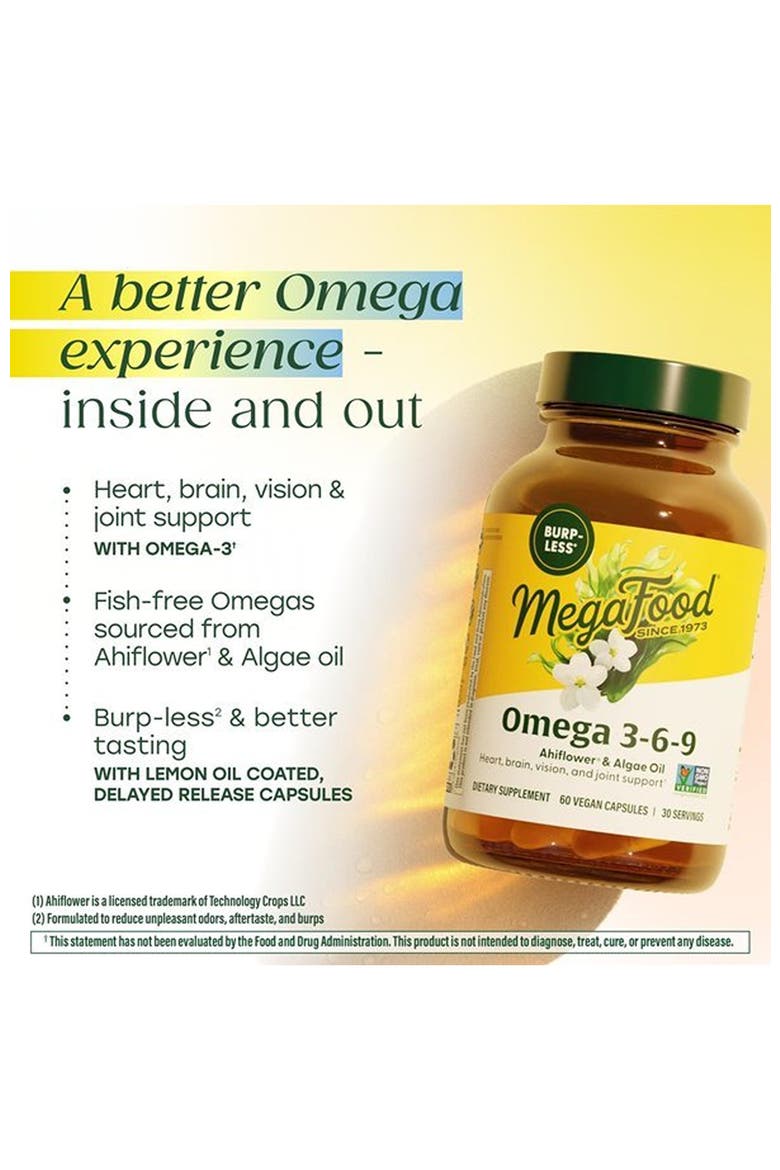 Vegan Omega 3 6 9, Burp-Less Supplement, 600 mg Plant-Based Omega 3 & 150 mg Dha Per Serving, 60 Liquid Capsules, Alternate, color, None