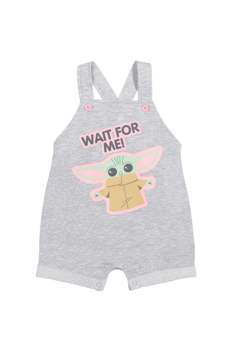 The Mandalorian Grogu Shortall and T-Shirt Set, Alternate, color, Grogu Pink Grey