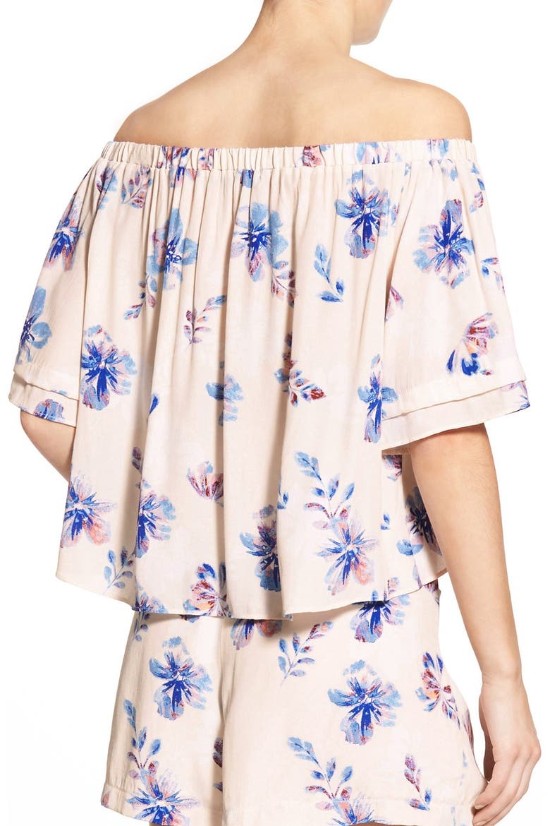 ASTR 'Savannah' Off the Shoulder Top, Alternate, color, PEACH MULTI FLORAL