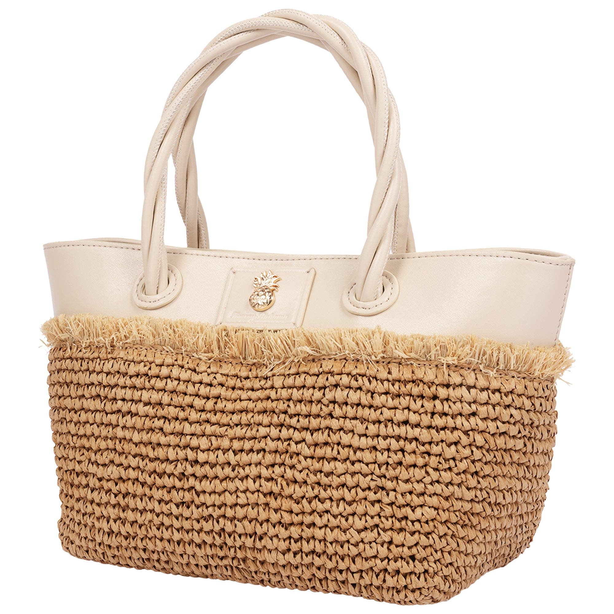 Charlotte Medium Fringe Raffia Tote Ivory, Alternate, color, IVORY