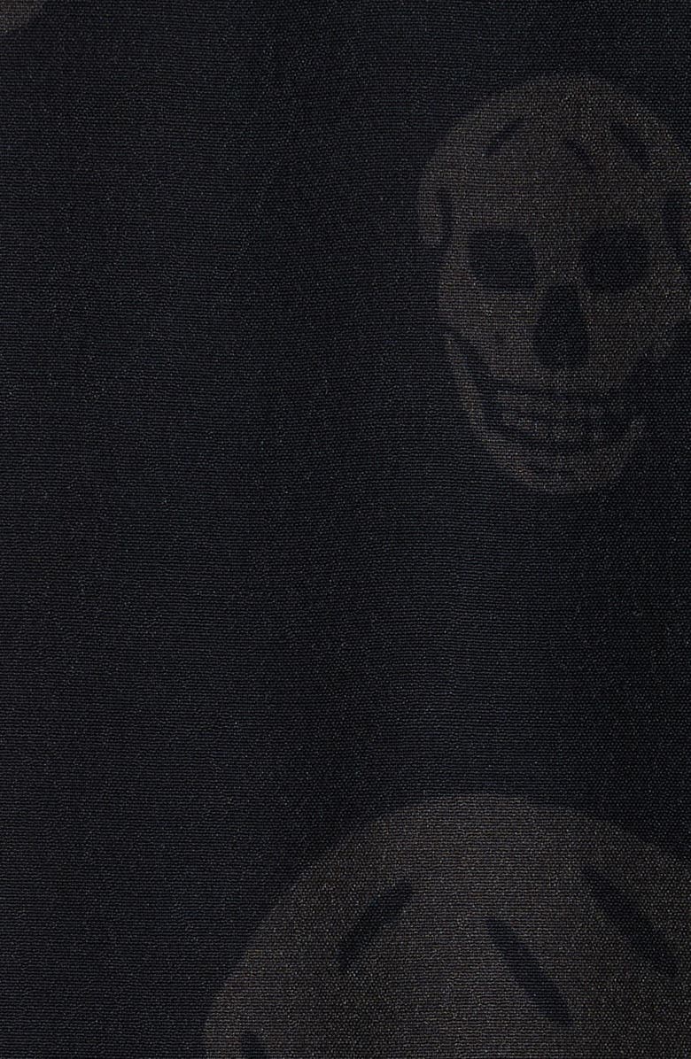 McQueen Skull Print Shop Button-Up Shirt, Alternate, color, Black - Charcoal