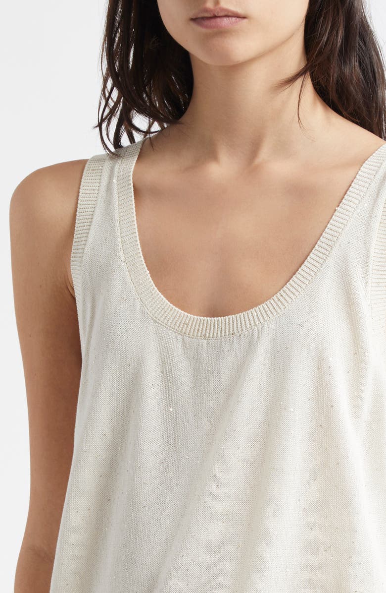 Eleventy Sequin Openwork Silk & Cotton Sweater Vest, Alternate, color,