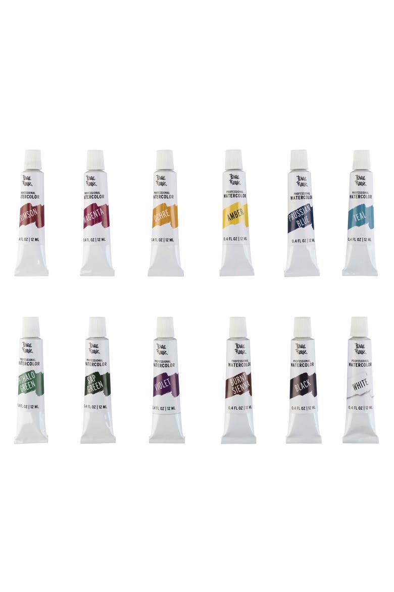 Professional Watercolor Paint Set 12 Tubes, Alternate, color, Multicolored