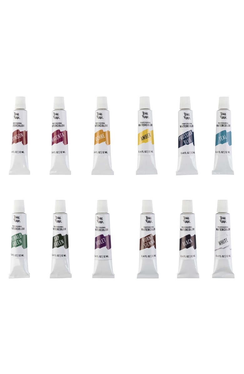 Brea Reese Professional Watercolor Paint Set 12 Tubes, Alternate, color, Multicolored