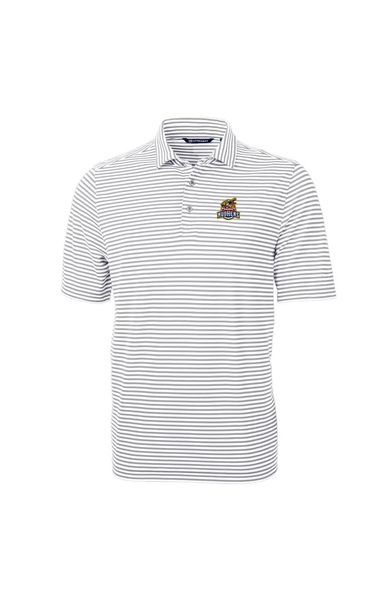Cutter & Buck Men's Cutter & Buck Gray Toledo Mud Hens Big & Tall Virtue Eco Pique Stripe Recycled DryTec Polo, Alternate, color,
