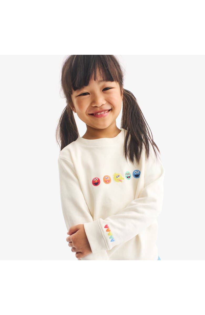 Primary Kids Sesame Street Friends Embroidered Sweatshirt, Alternate, color, Oat